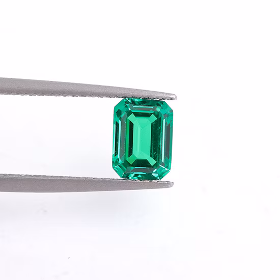 Engagement 925 Sterling Silver Diamond Ring Emerald Shaped 2.78g