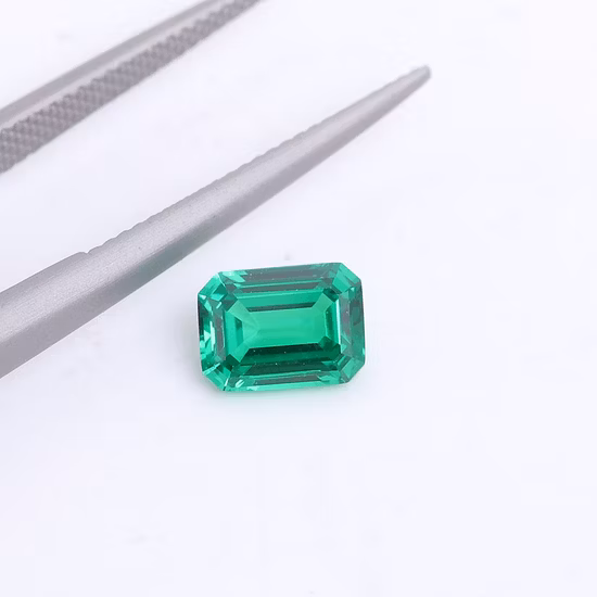 Engagement 925 Sterling Silver Diamond Ring Emerald Shaped 2.78g