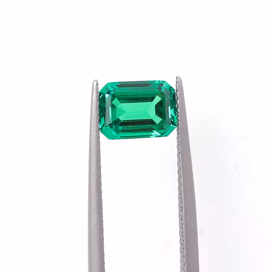 Engagement 925 Sterling Silver Diamond Ring Emerald Shaped 2.78g