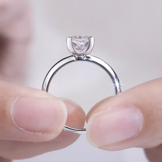 Anel de noivado de moissanite com joias de prata esterlina 925 preço de atacado para mulheres